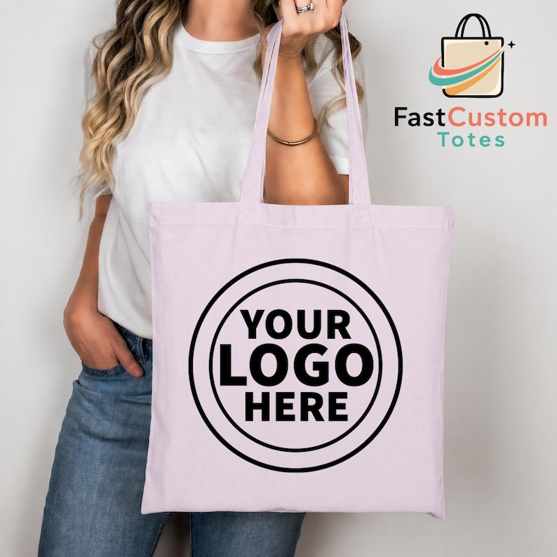 Custom Tote Bag, Personalized Canvas Tote, Logo Print Bag, Reusable ...