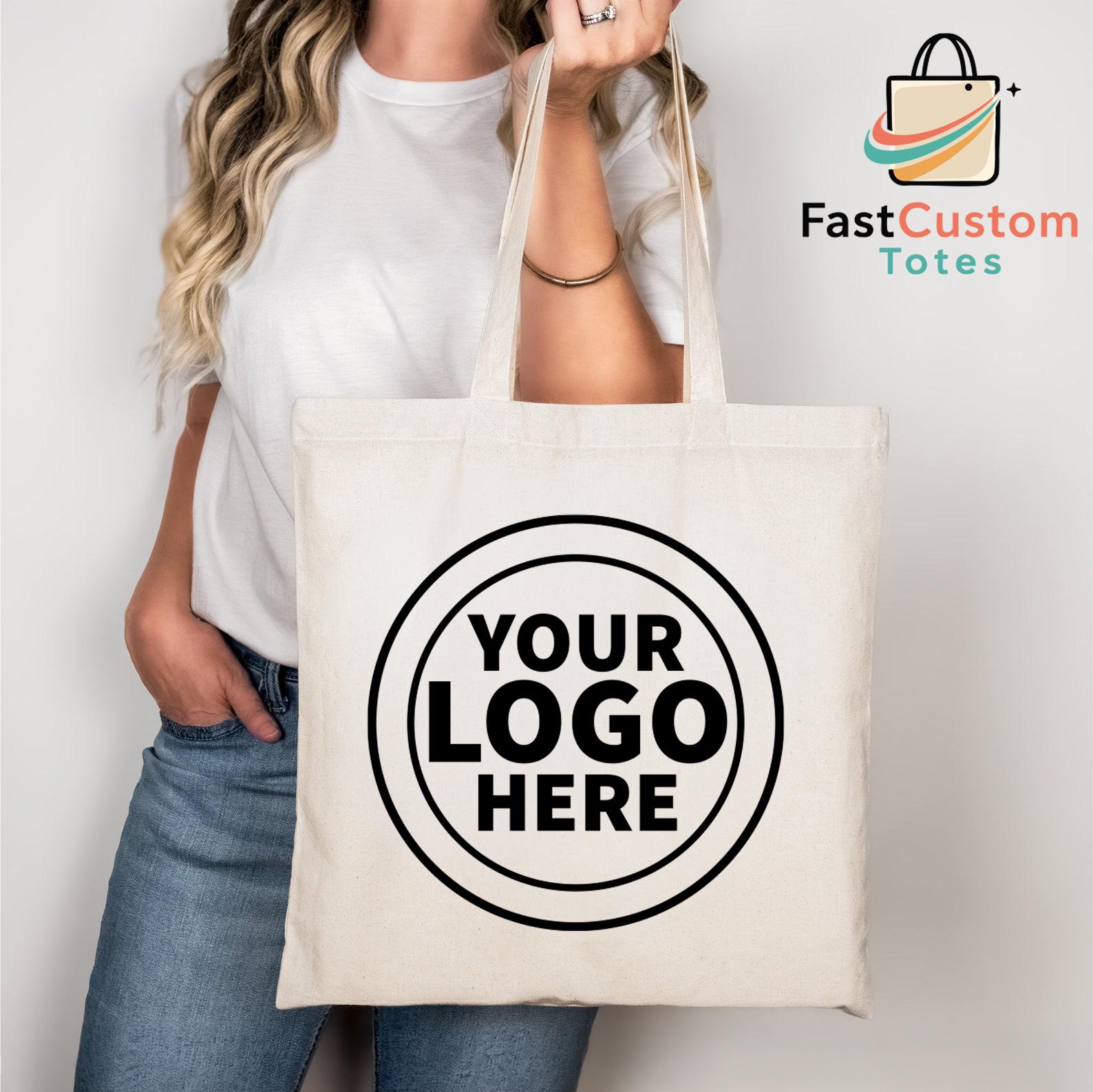 Custom Tote Bag, Personalized Canvas Tote, Logo Print Bag, Reusable ...