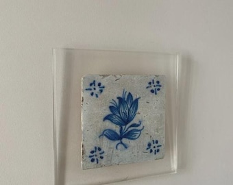 18th century Portuguese tile on acrylic
