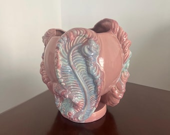 1950s Royal Haeger Pink Drip Vase Mid Century Art Pottery Sculptural Planter