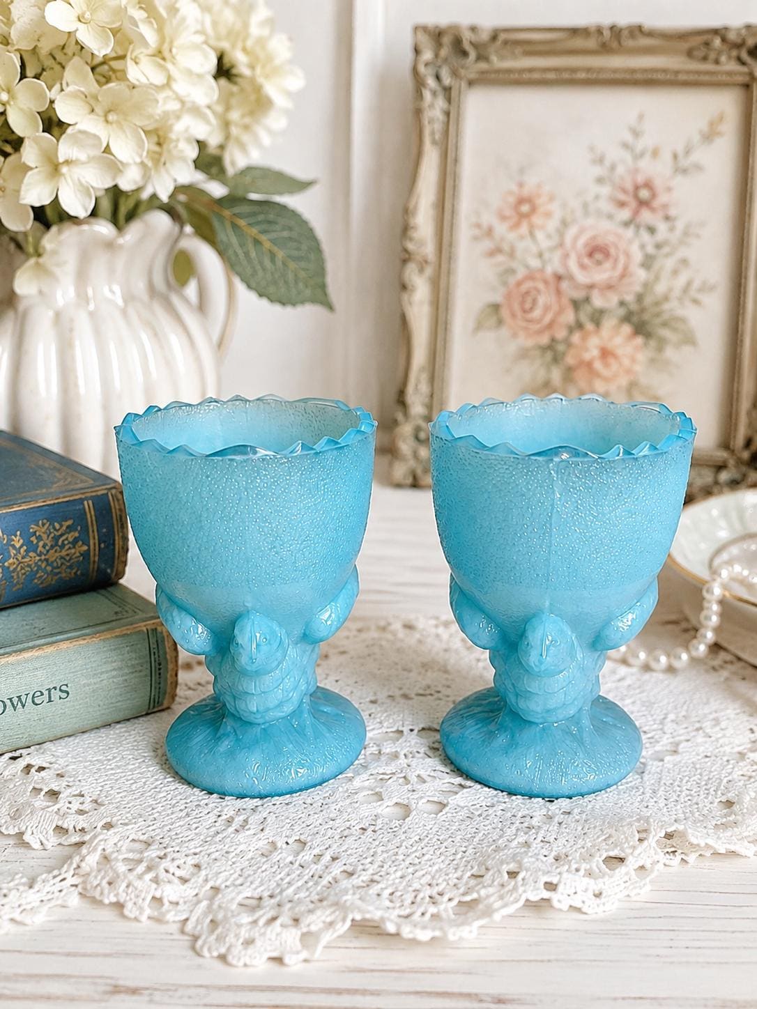 Antique French Blue Opaline Glass - Etsy