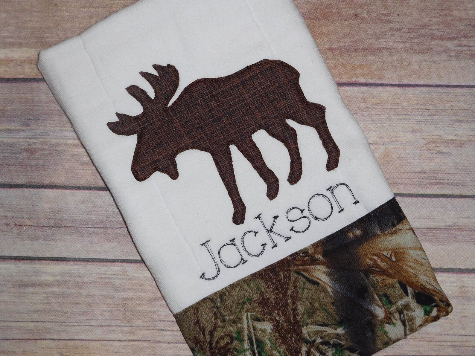 Boy Camo Burp Cloths Woodland Animals Burp Cloths Moose Etsy