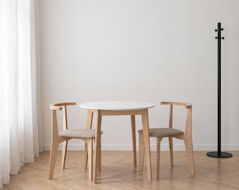 2 tlg Esszimmerstühle 4er Set Birkenholz Sessel | Handgefertigte Esszimmerstühle | Holzmöbel für Wohnzimmer Möbel Natur Finish