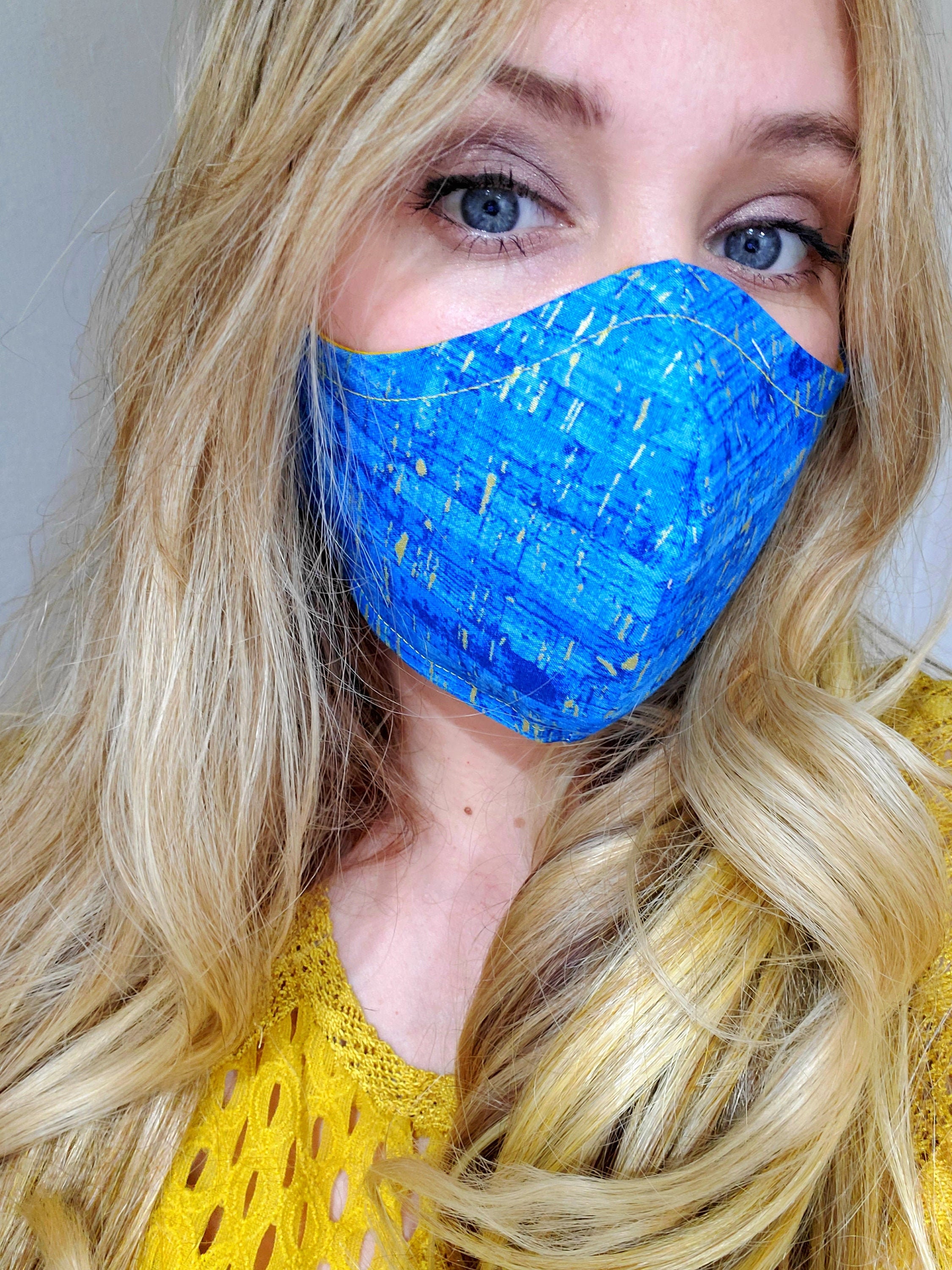 Quartz Metallic Blue, Black and more Colors! Washable Face mask, 100%…