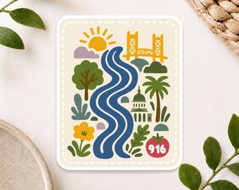Sacramento Landmarks Vinyl Sticker or Magnet