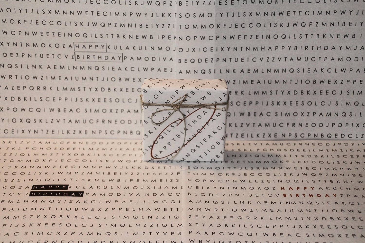 Instant Download Happy Birthday Word Search Wrapping Paper - Etsy