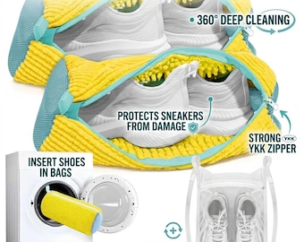 Shoe Washing Machine Bag (3PCS Set) – Deep Cleaning Sneaker Laundry Bags for Washer & Dryer