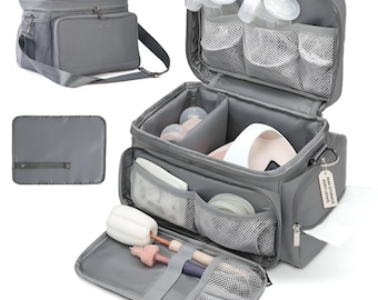 Breast Pump Bag Fit for Spectra S1 and S2, Wearable Breast Pump Bags with Milk Pack for Travel and Family, Grey