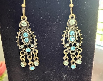 Pendants d'oreilles turquoise d'inspiration vintage - Marque inconnue