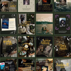 Dark Fantasy | Summerween | Bookstagram Canva Templates (Digital Download)