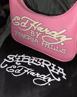 Ed Hardy Pink Tiger Panther Shoulder Bag – Y2K Tattoo Graphic