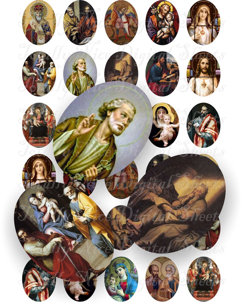 Craft supplies Scrapbooking Digital collage sheet Catholic Etsy