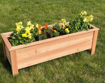Local Pickup Only - Handmade Natural Cedar Planter Box, 46" Long, Untreated Outdoor Garden Bed