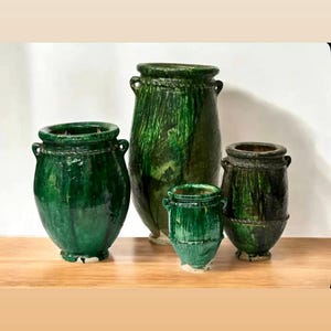 Jarrones de cerámica marroquí hechos a mano – Cerámica hecha a mano en Marrakech – Decoración artesanal única para el hogar