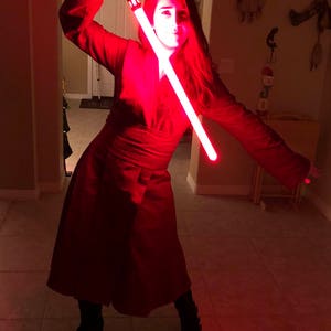 Made to order: Custom colours,Long linen Star Wars inspired Jedi robe tunic gown wrapdress/robe costume cosplay larp pagan image 9