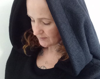 Made to order: woolen hood  cosplay larp  pixie priestess wicca sith