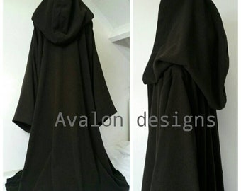 Ready to ship : Black woolen hooded cloak