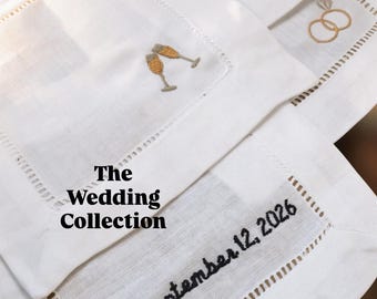 Individuell bestickte Cocktailservietten - Hochzeitskollektion