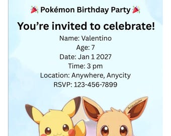 Mall för födelsedagsinbjudan till monstertränare | Söt inbjudan till fest med elektrisk varelse