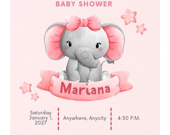 Könsneutral babyshowerinbjudningsmall Canva