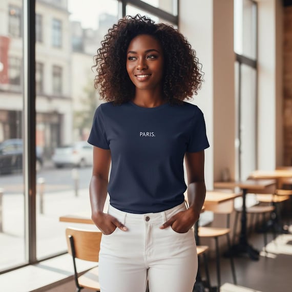 PARIS period. minimalist city text T-Shirt | Paris tee, travel typography top
