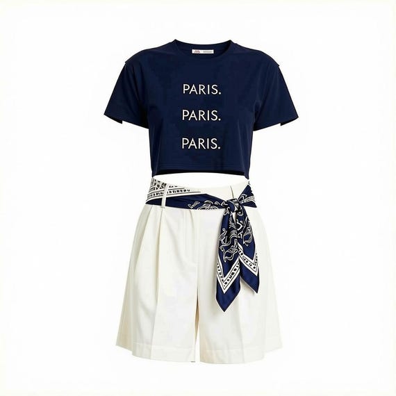Paris Crop Top | Minimalist French Graphic Tee, Travel Lover Shirt