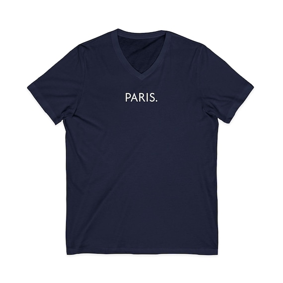 Minimalist Paris V-Neck Shirt | French Girl Style, Quiet Luxury Top | Unisex