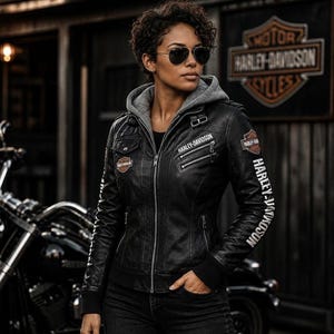 Harley Davidson Women Leather Jacket - Etsy
