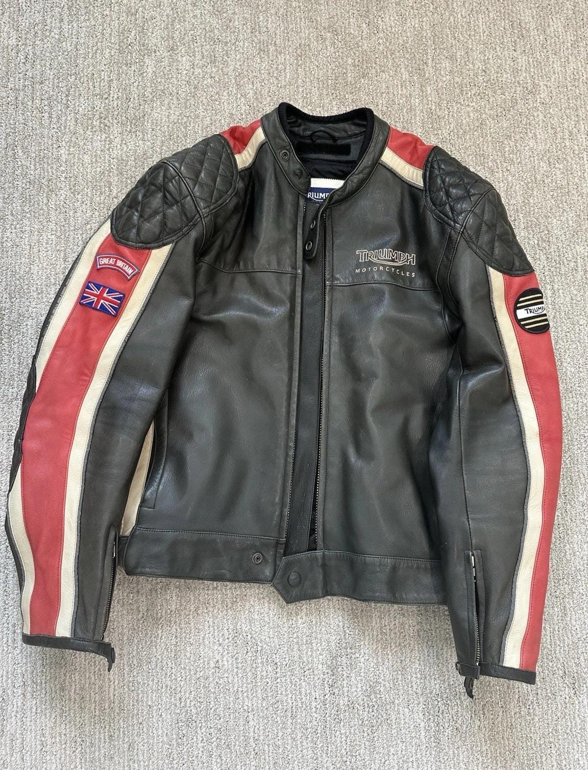 Triumph motorcycle leather jacket - Etsy 日本