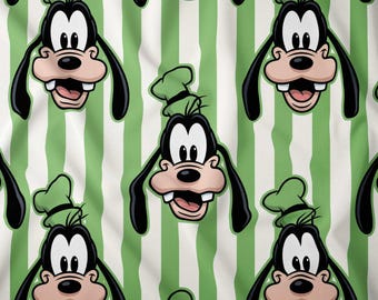 Goofy Green Stripe Pattern Fabric by Yard | Combed Cotton Pima