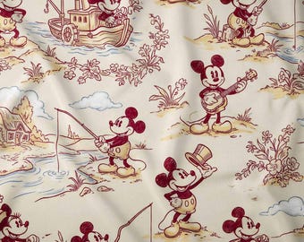 Magic Mouse Toile Fabric by Yard, Pima Cotton Combed Cotton Prima