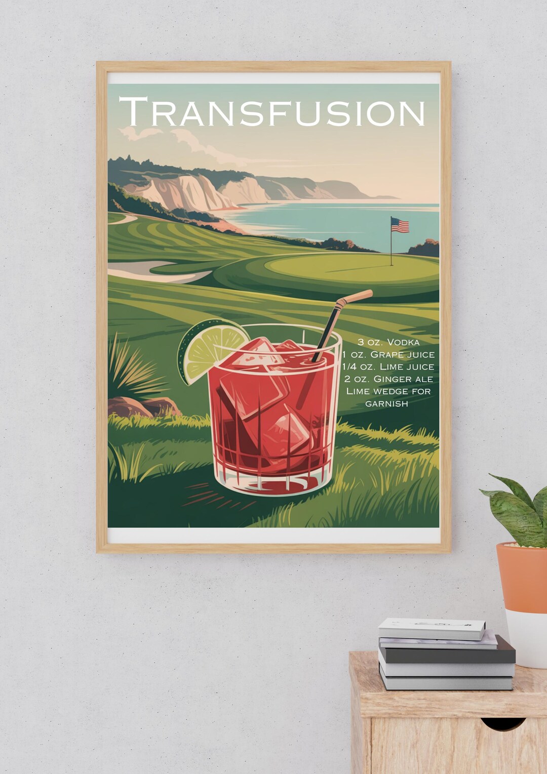Transfusion Cocktail Sign Transfusion Cocktail Recipe Golf Course Print, Golf Bar Decor (digital ...