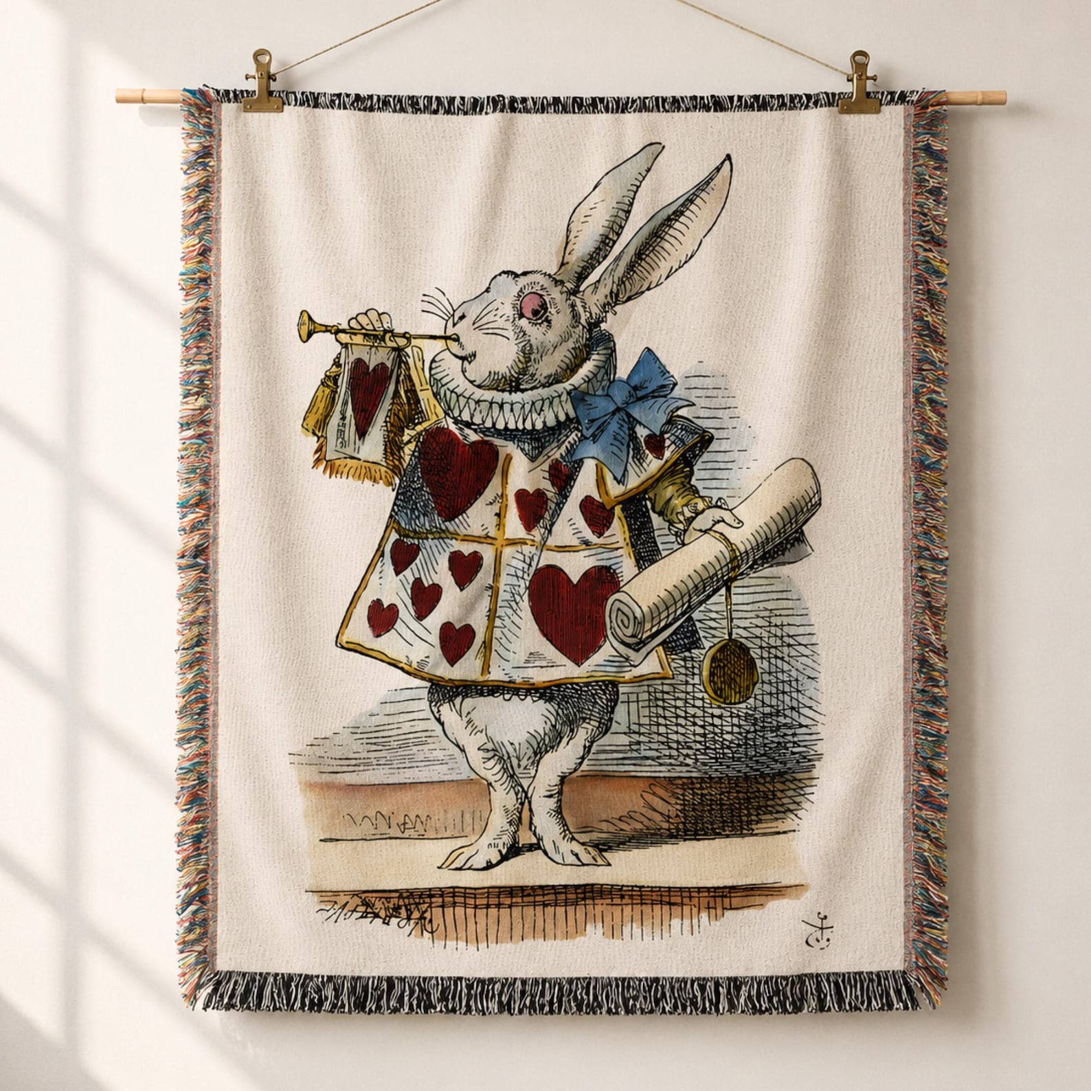 Alice in Wonderland White Rabbit Blanket