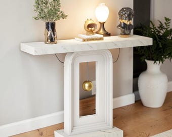 Modern Faux Marble Console Table