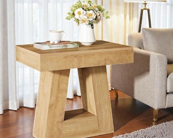 Modern 2-Tier Trapezoid End Table