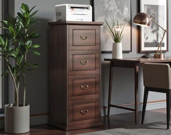 Rustic 4-Drawer Vertical File Cabinet