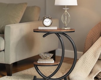 Round Marble End Table Gold Frame