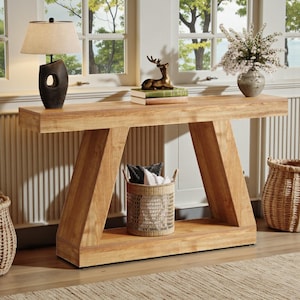 Farmhouse Console Table 55" Rustic Entryway Storage Sofa Table