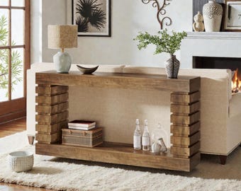 Vintage Brown Console Sofa Table