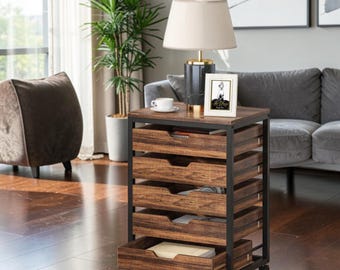5-Drawer Mobile File Cabinet Storage Chest