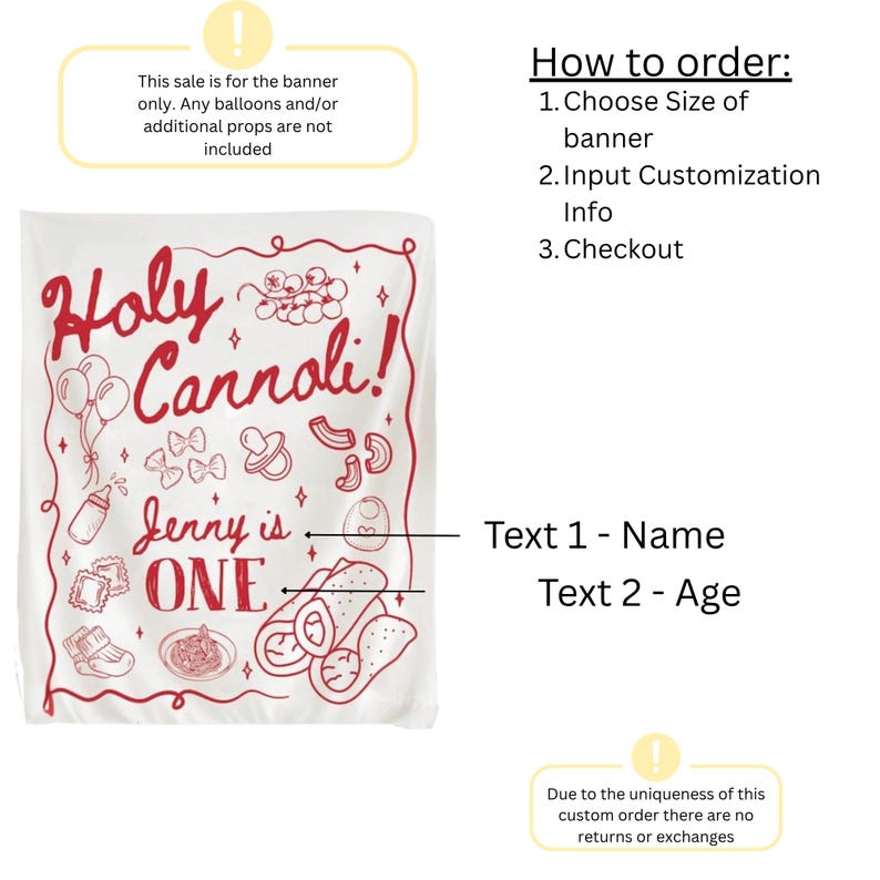 Custom Birthday Welcome Sign | Holy Cannoli Decor | Personalized Age ...