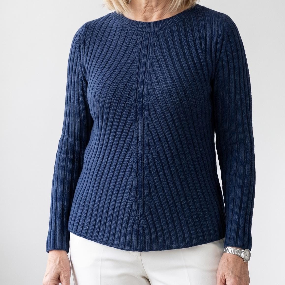Seamless Ribbed Sweater Knitting Pattern, Raglan Pullover, Fitted Knit ...
