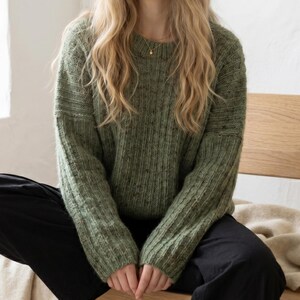 Oversized Textured Sweater Knitting Pattern • Seamless Pullover, Drop Shoulder (PDF Pattern)