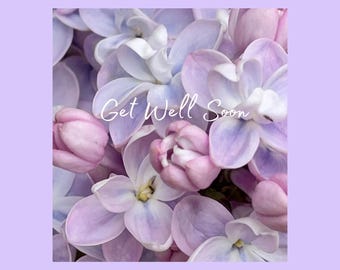 Printable Get Well Soon Card | Lilac Floral Recovery Card | Instant Download Get Well Greeting Card | Digital Download | 5x7 Printable Card
