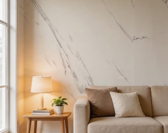 Create a warm and elegant home with our premium white marble wall stickers.