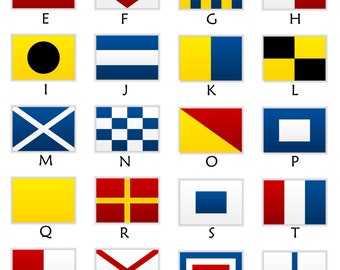4 LETTERS....Your Names....Initials....Titles or anything...... displayed in Nautical Maritime Flags