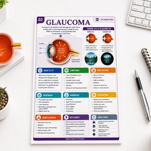 Eye Diseases Study Guide | Eye Regions | 20 Ophthalmology Infographic Cards PDF | Ophthalmology Notes | Nursing Study Guide | Printable PDF