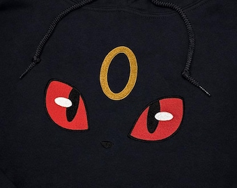 Embroidered Umbreon PKM Face Hoodie / Sweatshirt
