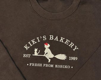 Sudadera con capucha/capucha bordada de anime de Kiki's Bakery
