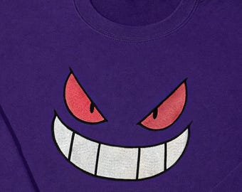 Embroidered Gengar PKM Face Hoodie / Sweatshirt